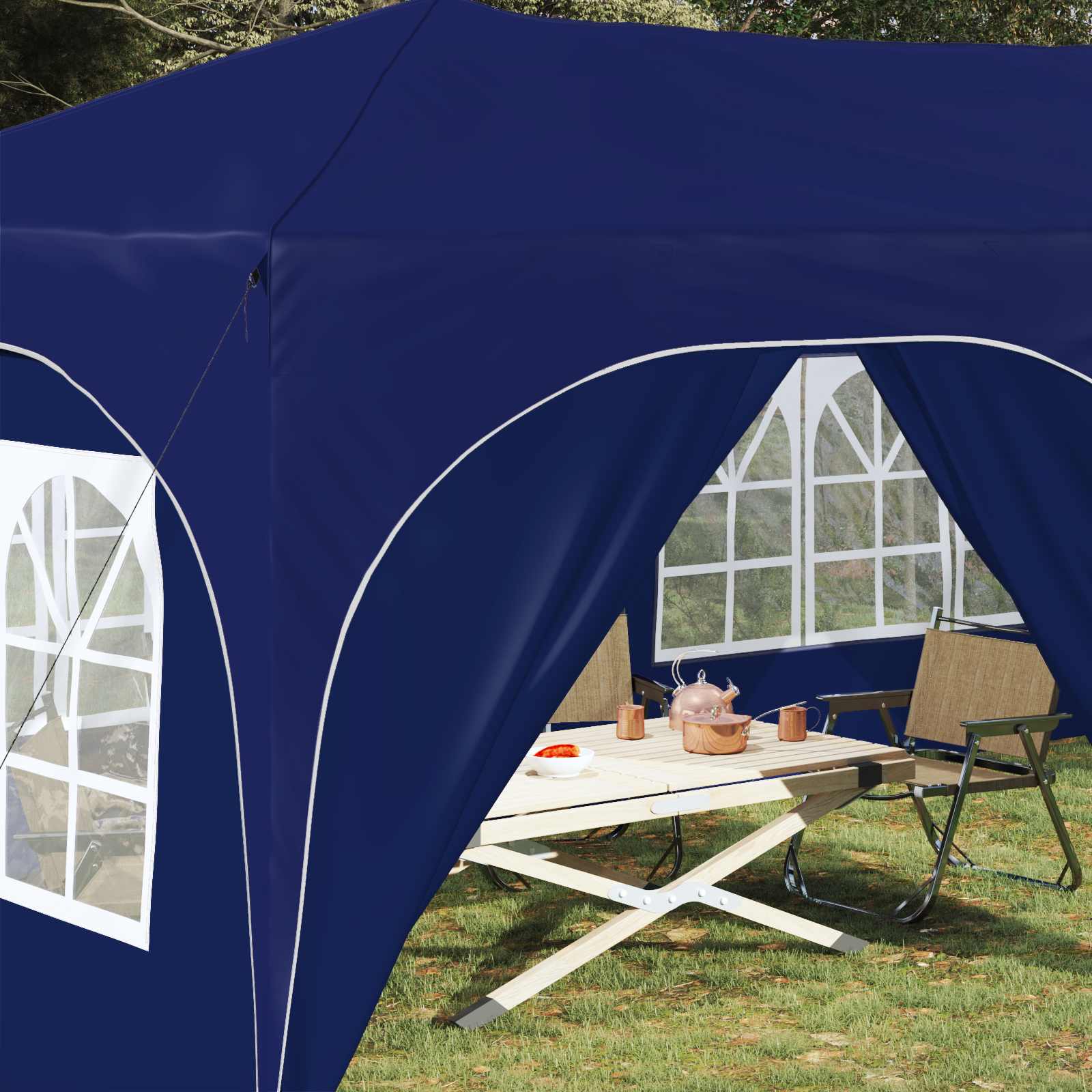 Pop-up Partyzelt 575 x 288 x 245 cm Blau Oxford-Stoff