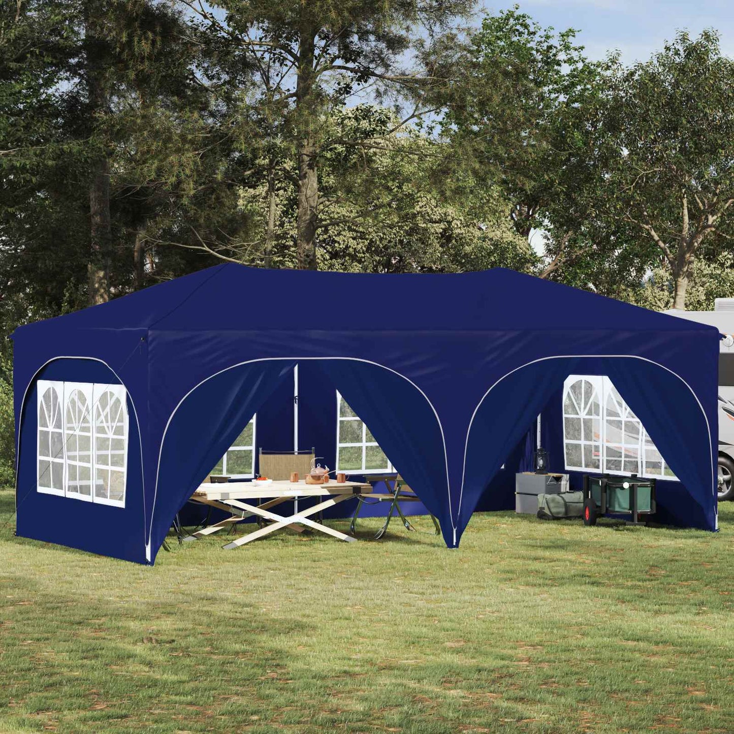 Pop-up Partyzelt 575 x 288 x 245 cm Blau Oxford-Stoff