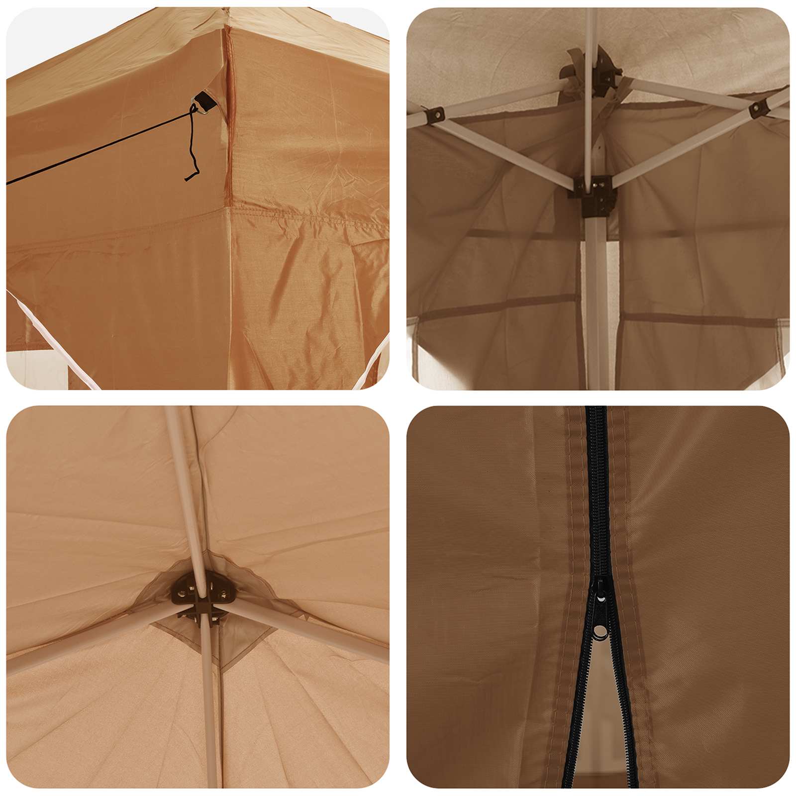Pop-up Partyzelt 575 x 288 x 245 cm Beige Oxford-Stoff