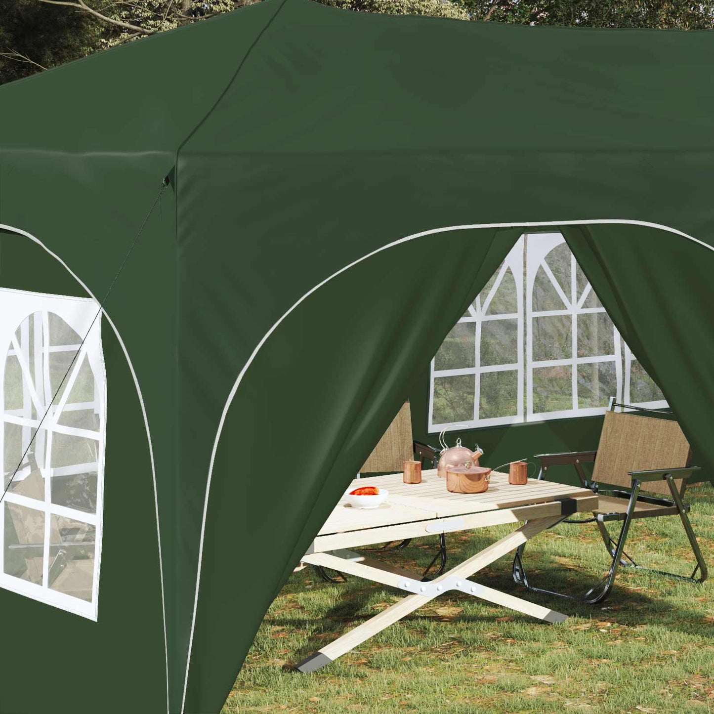 Pop-up Partyzelt 575 x 288 x 245 cm Grün Oxford-Stoff