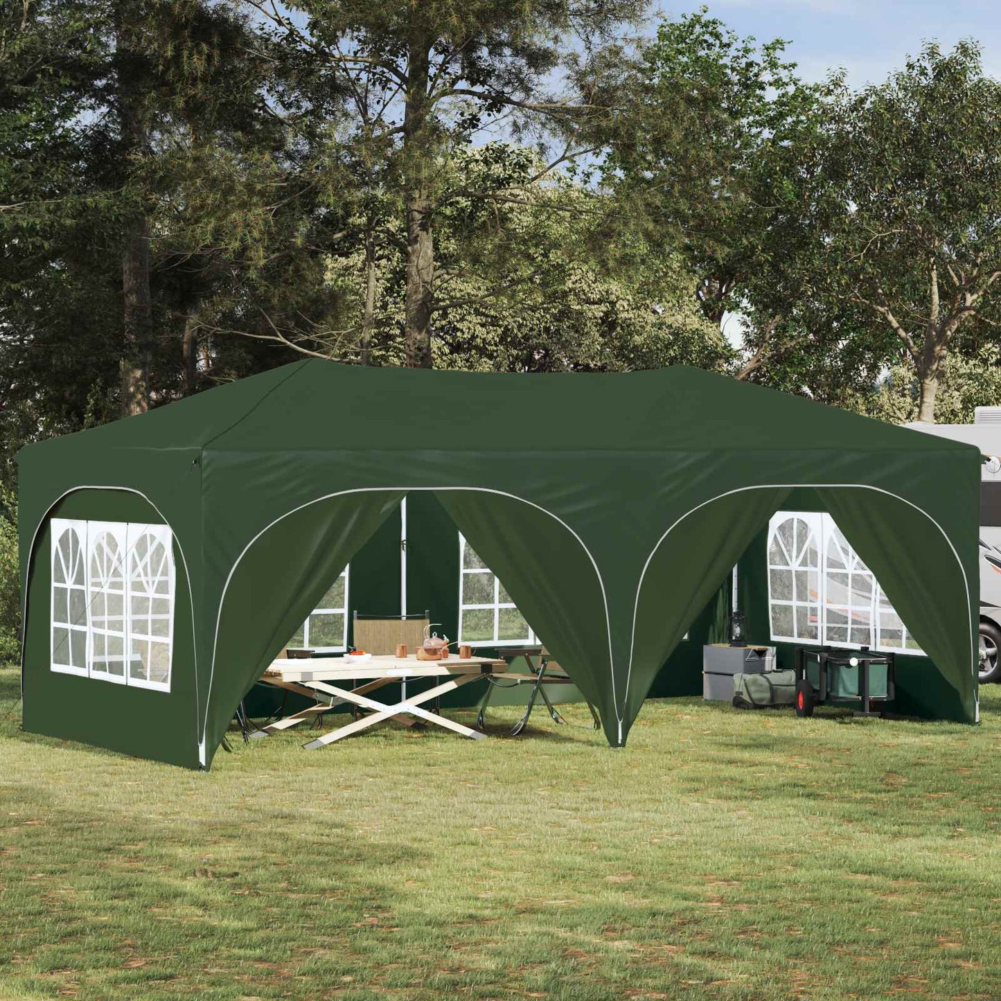 Pop-up Partyzelt 575 x 288 x 245 cm Grün Oxford-Stoff