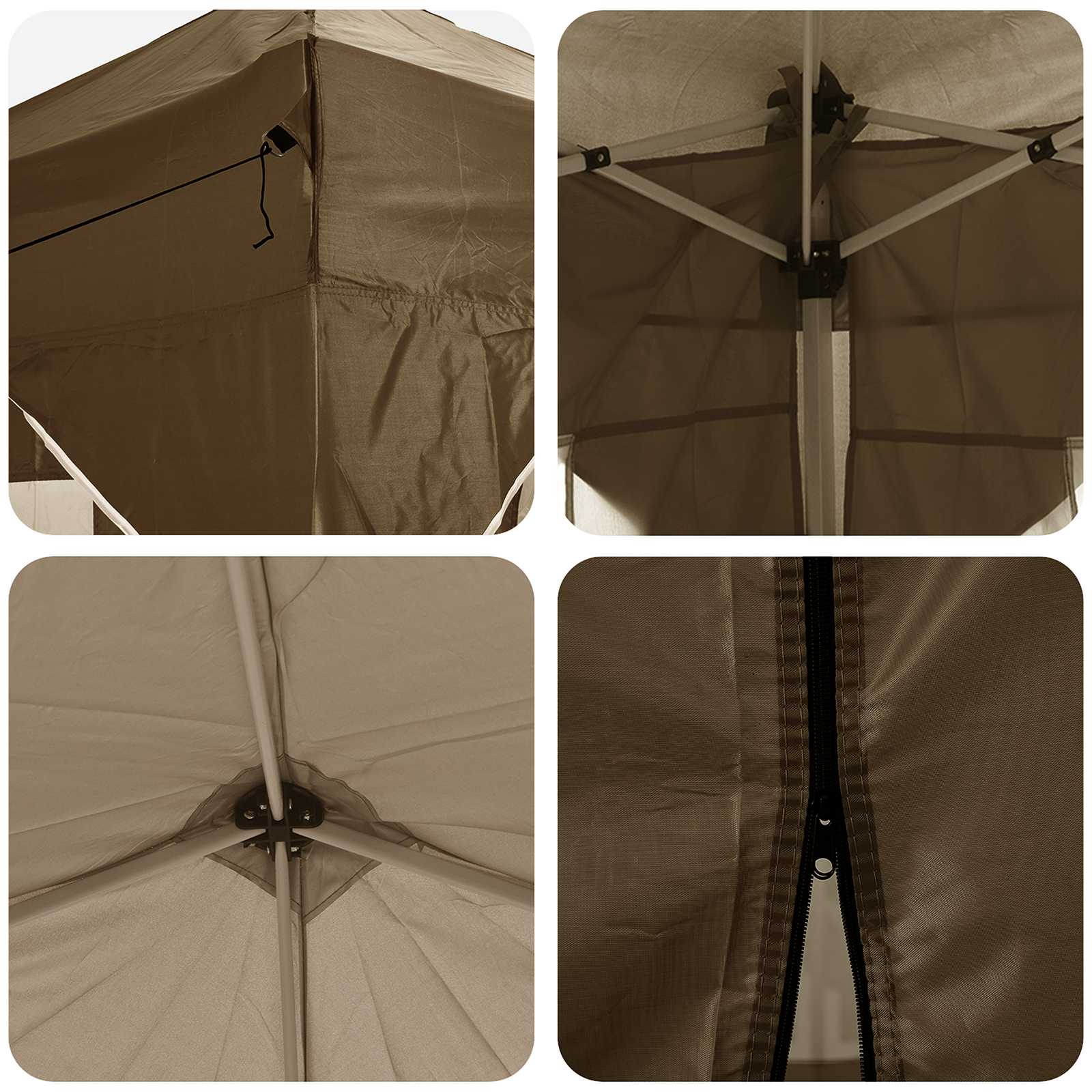 Pop-up Partyzelt 575 x 288 x 245 cm Taupe Oxford-Stoff