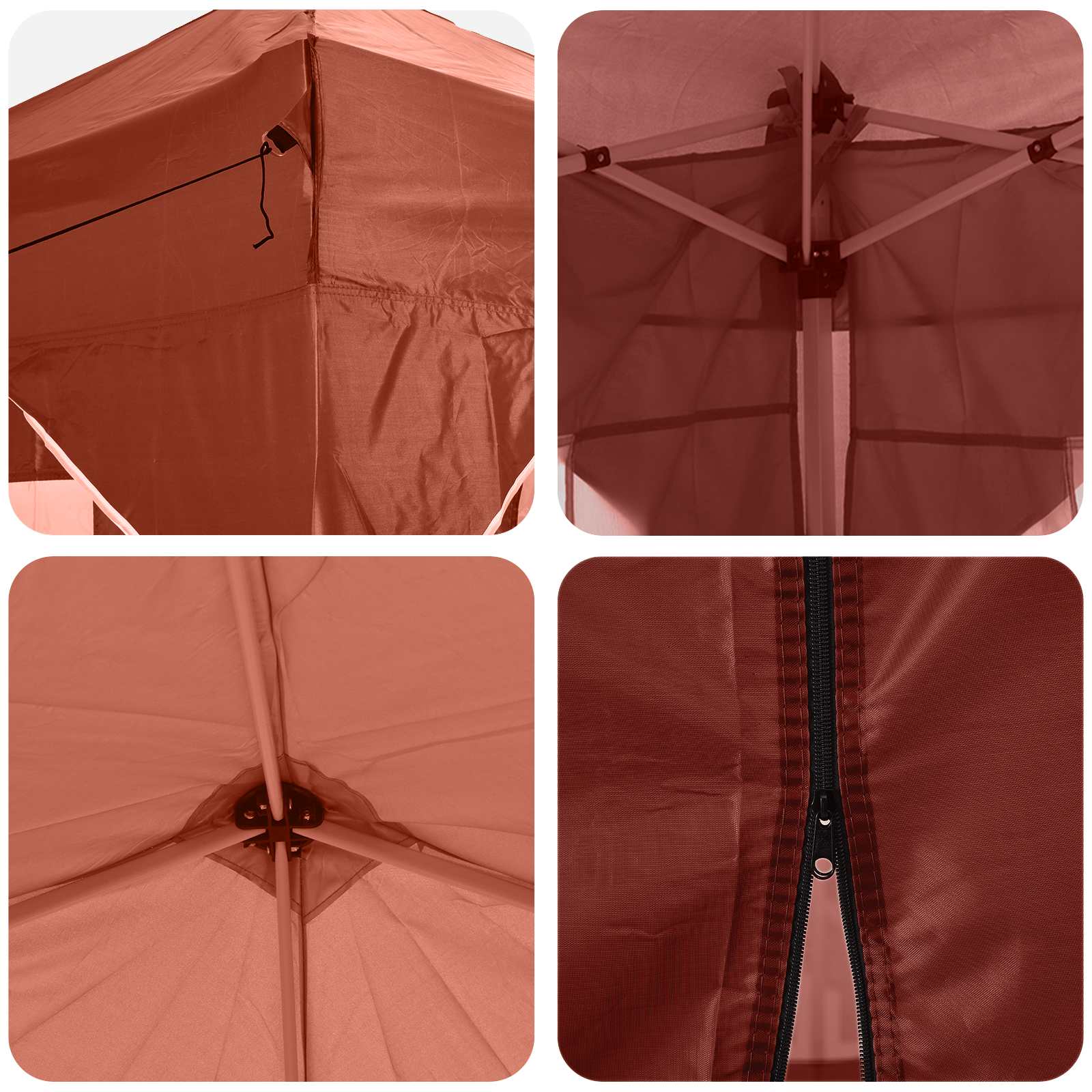 Pop-up Partyzelt 575 x 288 x 245 cm Terrakotta Oxford-Stoff