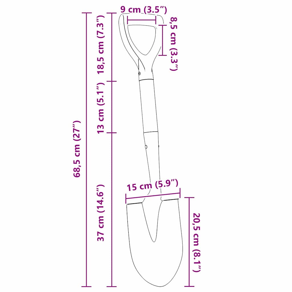Schaufel Schwarz 68,5 cm