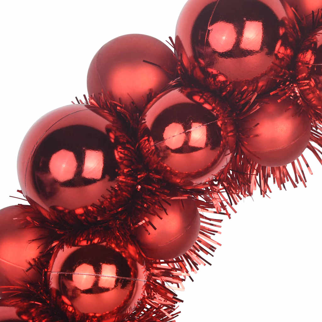 Weihnachtsballkränze 2 Stk. LEDs Rot 33 x 33 x 7 cm Polystyrol