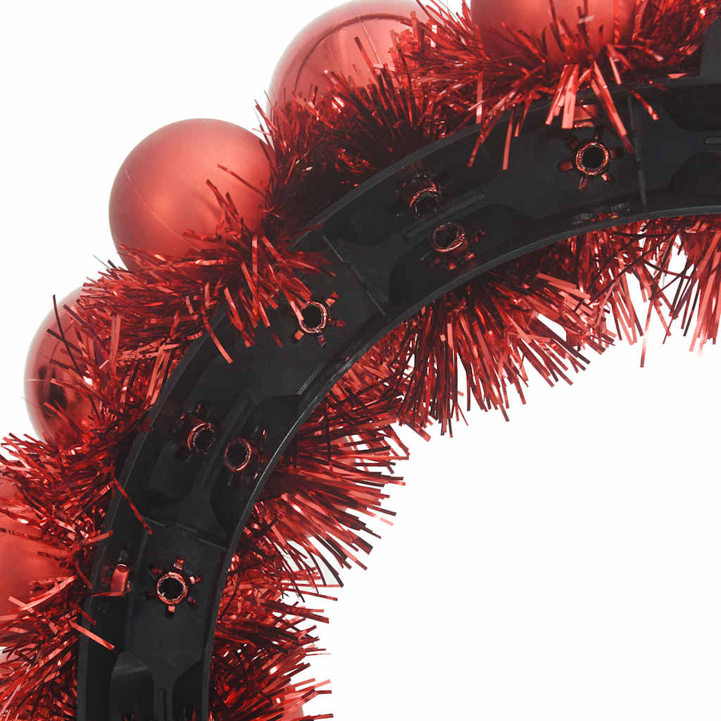 Weihnachtsballkränze 2 Stk. LEDs Rot 33 x 33 x 7 cm Polystyrol