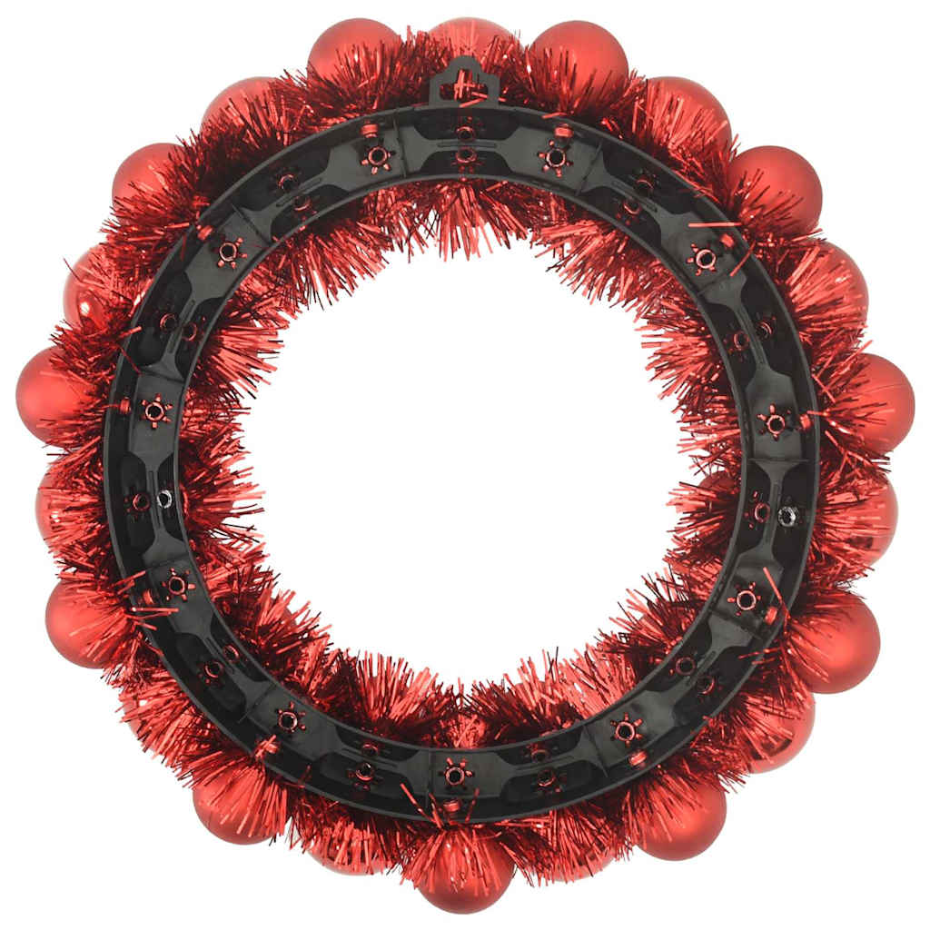 Weihnachtsballkränze 2 Stk. LEDs Rot 33 x 33 x 7 cm Polystyrol