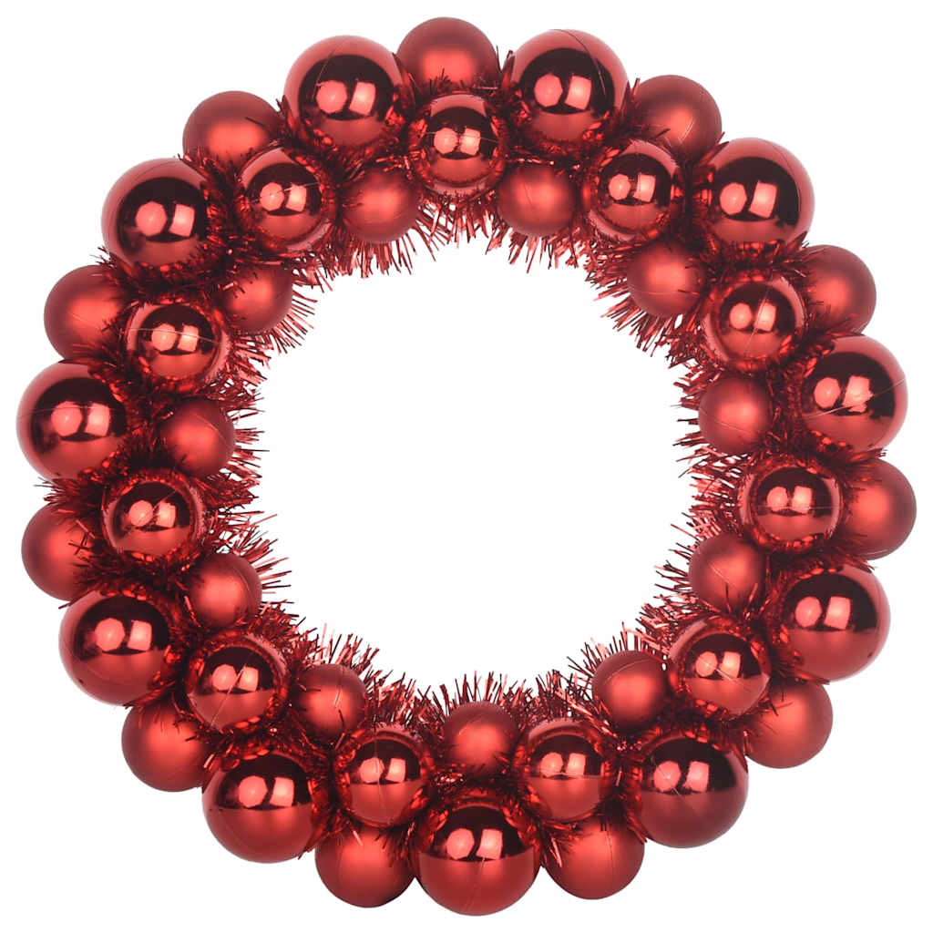 Weihnachtsballkränze 2 Stk. LEDs Rot 33 x 33 x 7 cm Polystyrol