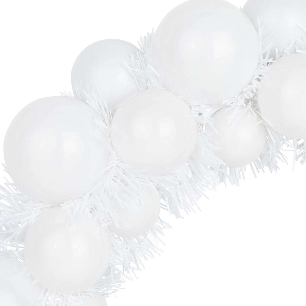 Weihnachtsballkränze 2 Stk. LEDs Weiß 33 x 33 x 7 cm Polystyrol