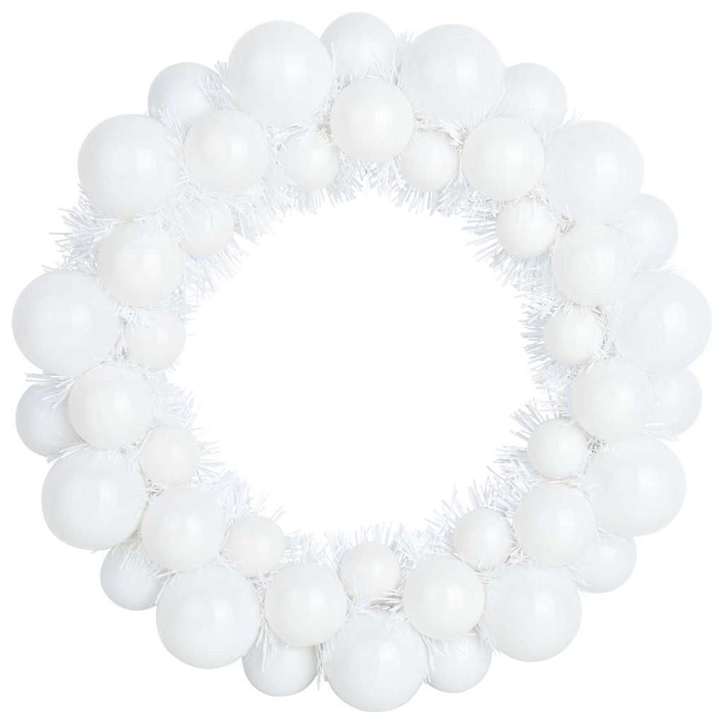 Weihnachtsballkränze 2 Stk. LEDs Weiß 33 x 33 x 7 cm Polystyrol