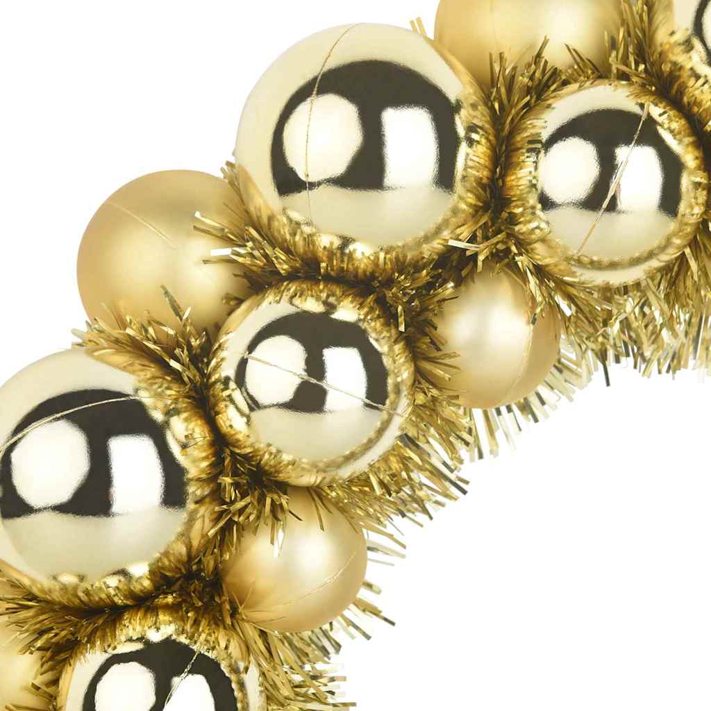 Weihnachtsballkränze 2 Stk. LEDs Gold 33 x 33 x 7 cm Polystyrol