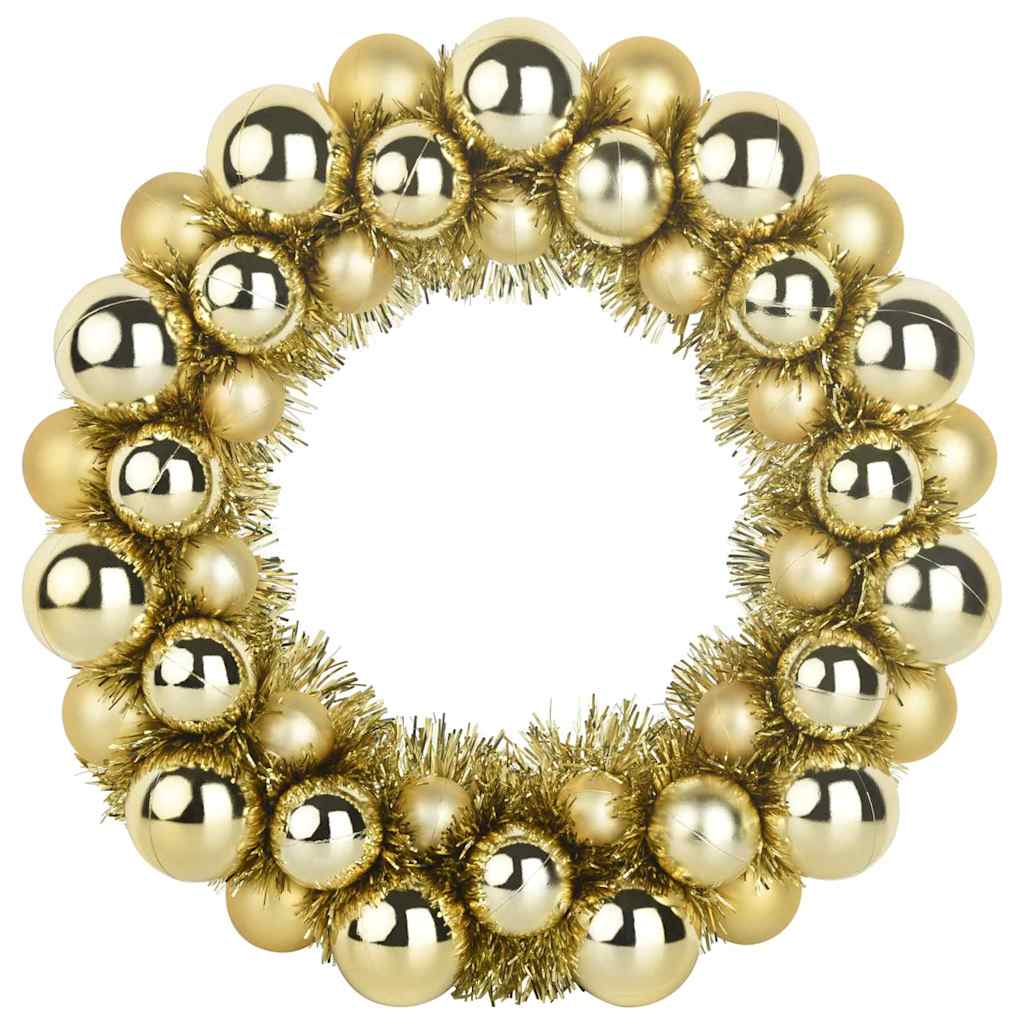 Weihnachtsballkränze 2 Stk. LEDs Gold 33 x 33 x 7 cm Polystyrol