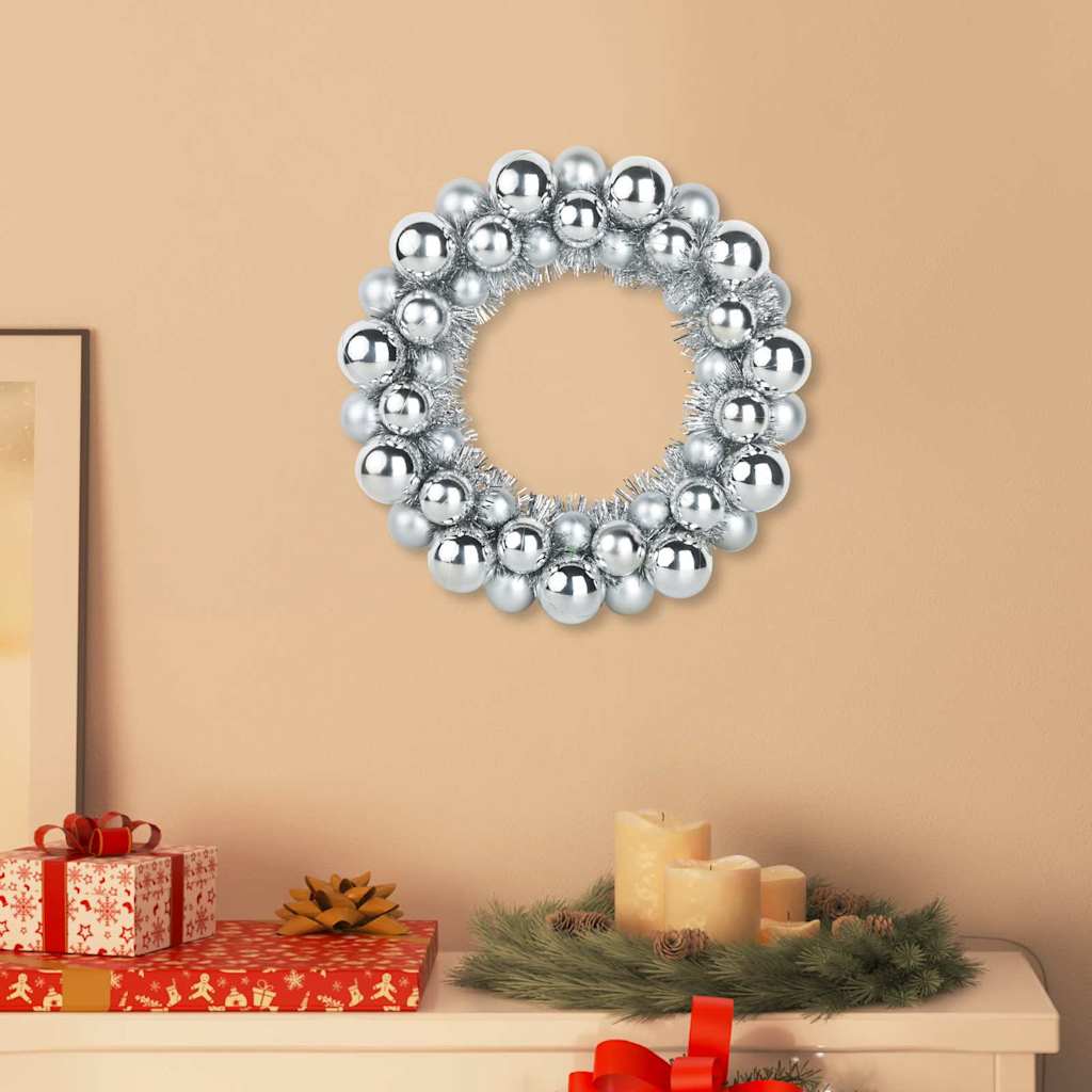 Weihnachtsballkränze 2 stk. Silber 33 x 33 x 7 cm Polystyrol