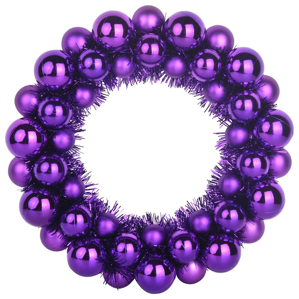 Weihnachtsballkränze 2 Stk. LEDs Lila 33 x 33 x 7 cm Polystyrol