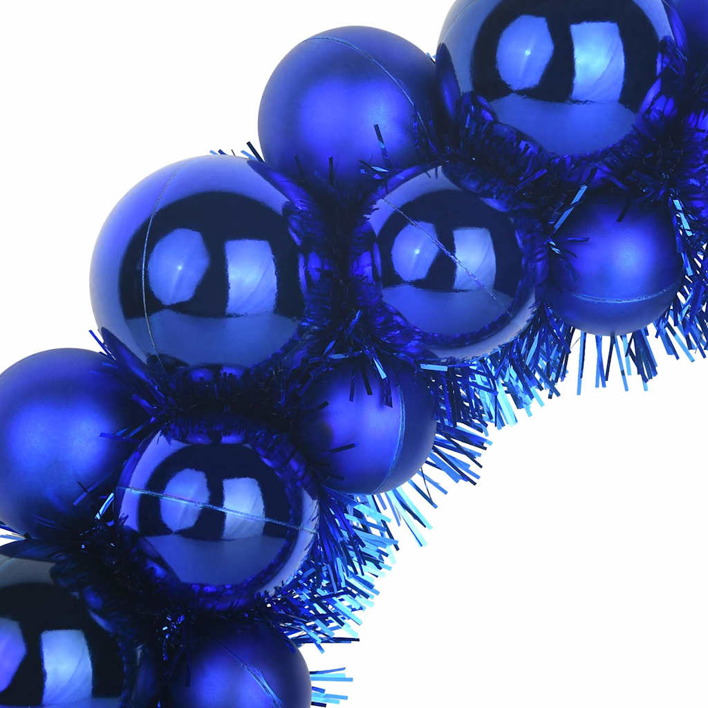Weihnachtsballkränze 2 Stk. LEDs Blau 33 x 33 x 7 cm Polystyrol