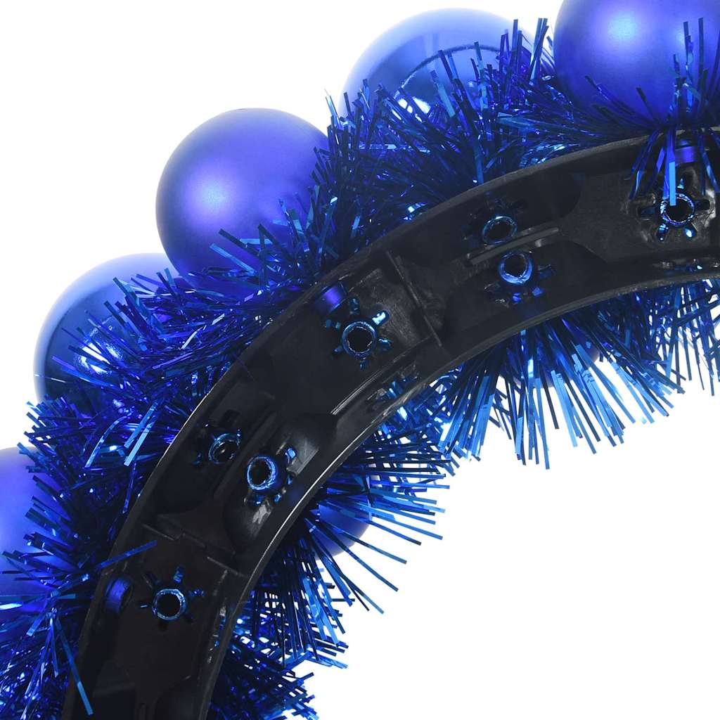 Weihnachtsballkränze 2 Stk. LEDs Blau 33 x 33 x 7 cm Polystyrol