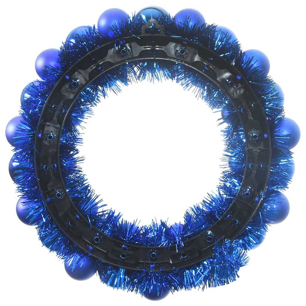 Weihnachtsballkränze 2 Stk. LEDs Blau 33 x 33 x 7 cm Polystyrol