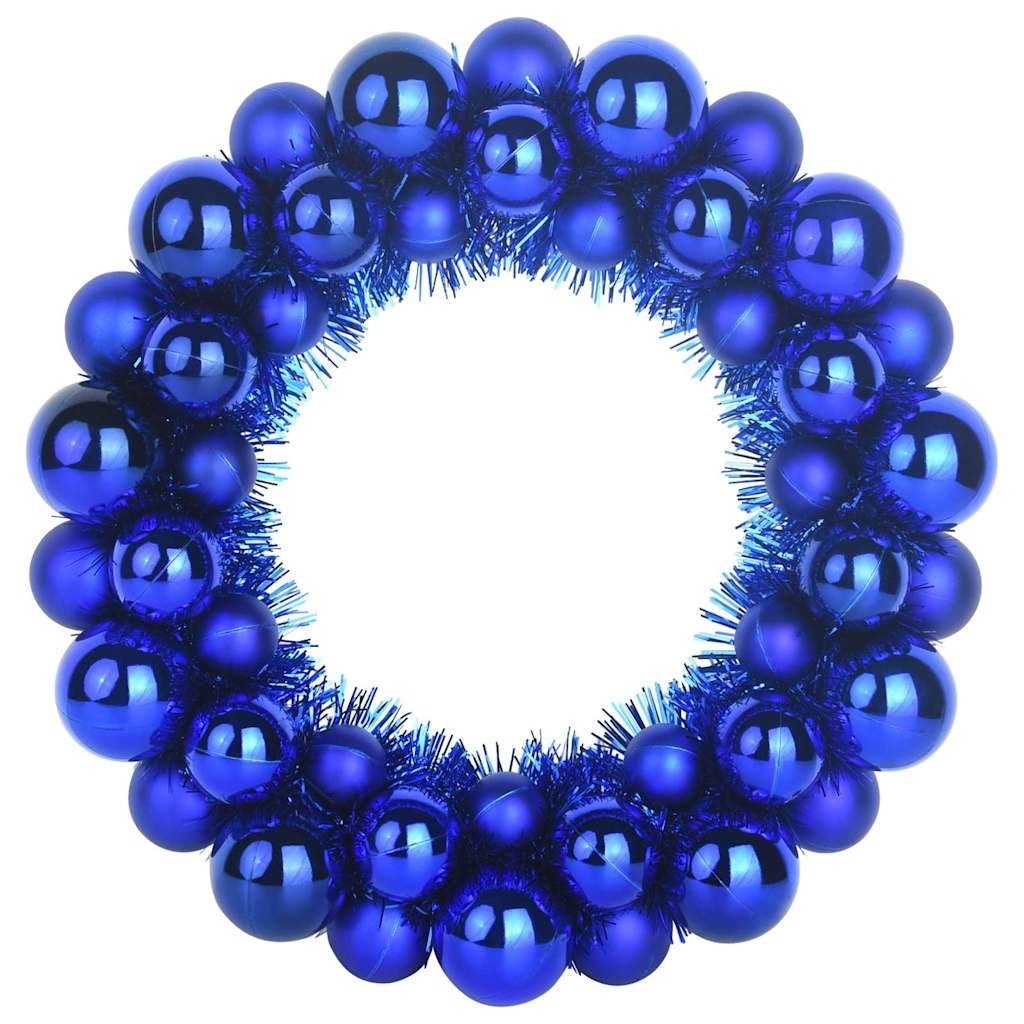 Weihnachtsballkränze 2 Stk. LEDs Blau 33 x 33 x 7 cm Polystyrol