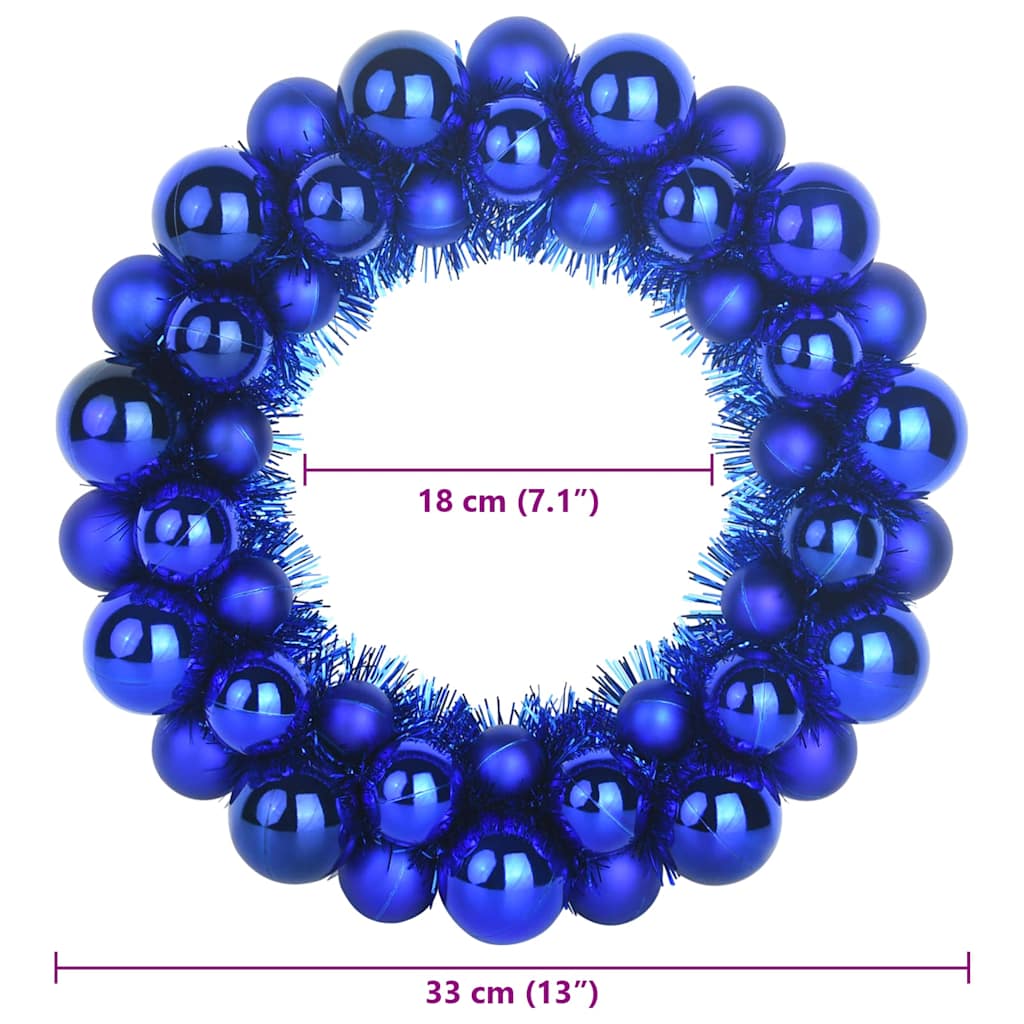 Weihnachtsballkränze 2 stk. Blau 33 x 33 x 7 cm Polystyrol