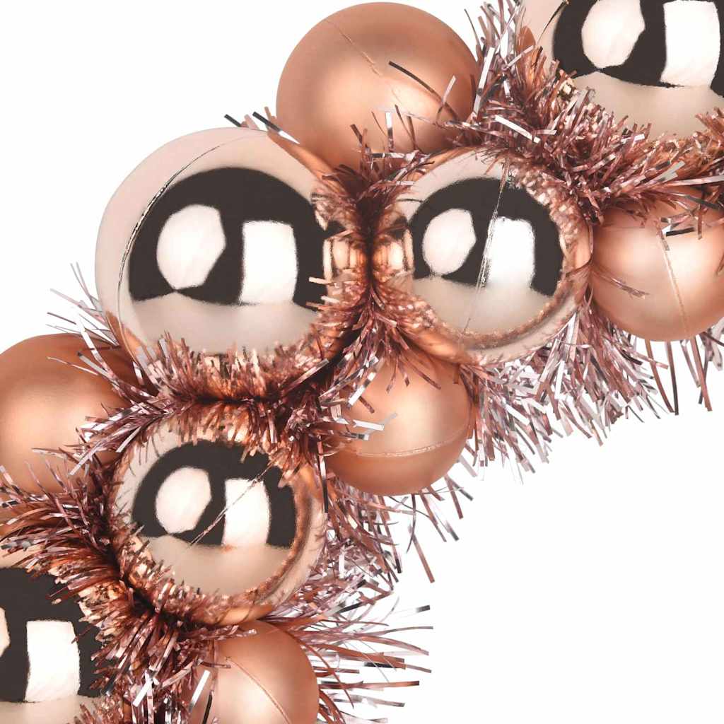 Weihnachtsballkränze 2 Stk. Roségold 33 x 33 x 7 cm Polystyrol