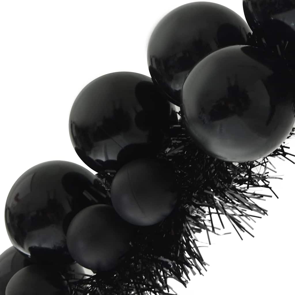 Weihnachtskugelgirlande LEDs Schwarz 186 cm Polystyrol