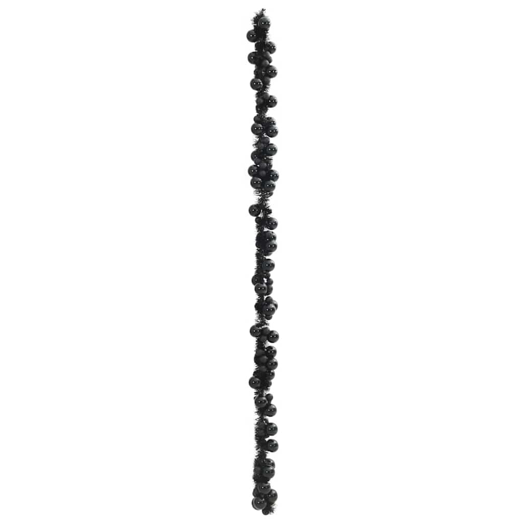 Weihnachtskugelgirlande LEDs Schwarz 186 cm Polystyrol