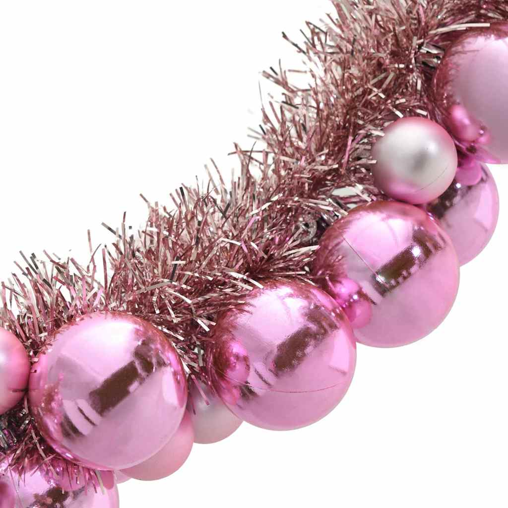 Weihnachtskugelgirlande LEDs Rosa 186 cm Polystyrol