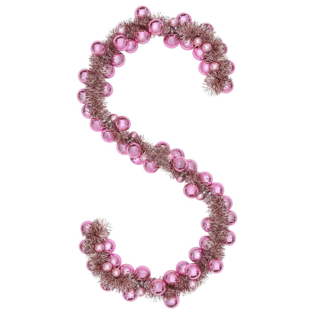 Weihnachtskugelgirlande LEDs Rosa 186 cm Polystyrol