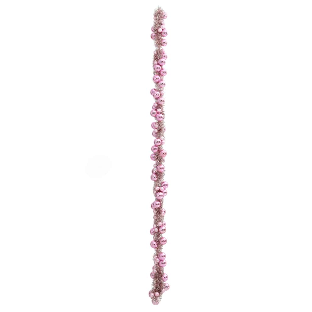 Weihnachtskugelgirlande LEDs Rosa 186 cm Polystyrol
