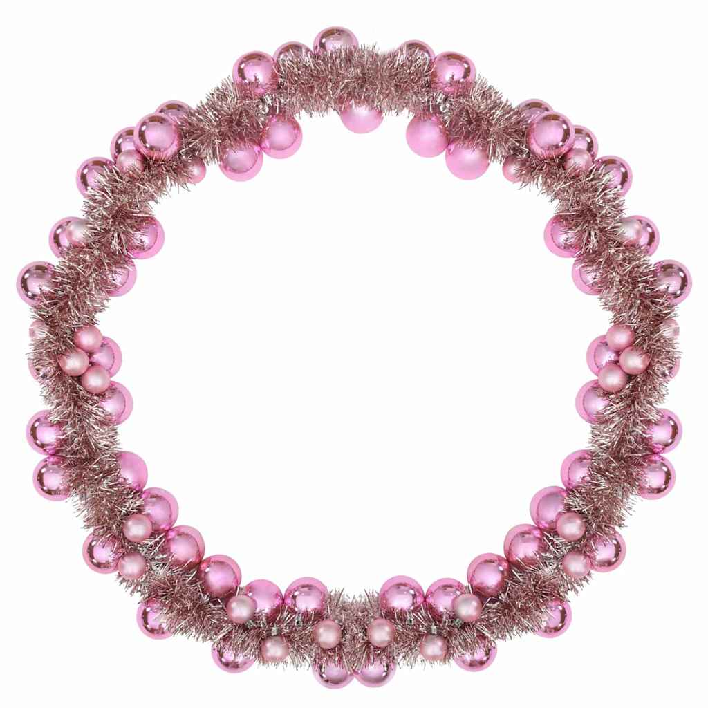 Weihnachtskugelgirlande LEDs Rosa 186 cm Polystyrol