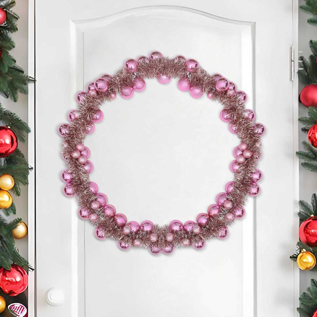 Weihnachtskugelgirlande LEDs Rosa 186 cm Polystyrol