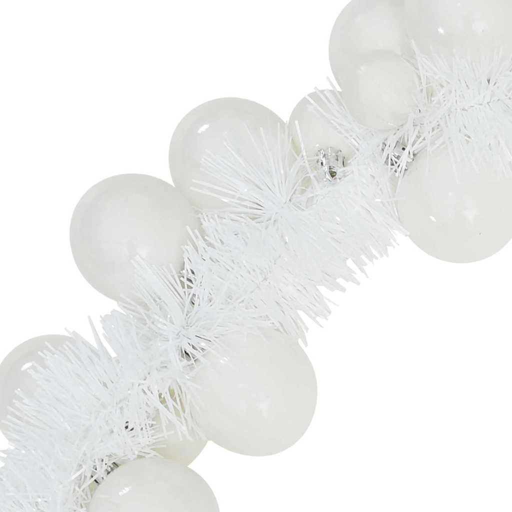 Weihnachtskugelgirlande LEDs Weiß 186 cm Polystyrol