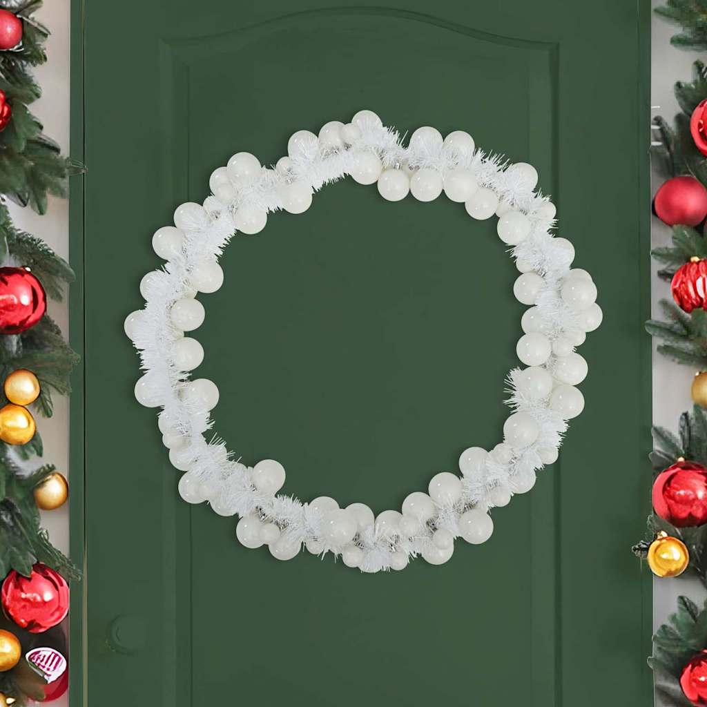 Weihnachtskugelgirlande LEDs Weiß 186 cm Polystyrol