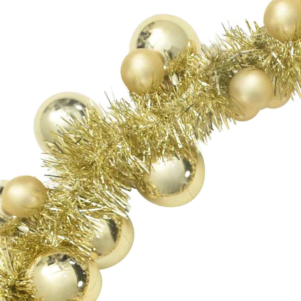 Weihnachtskugelgirlande LEDs Gold 186 cm Polystyrol