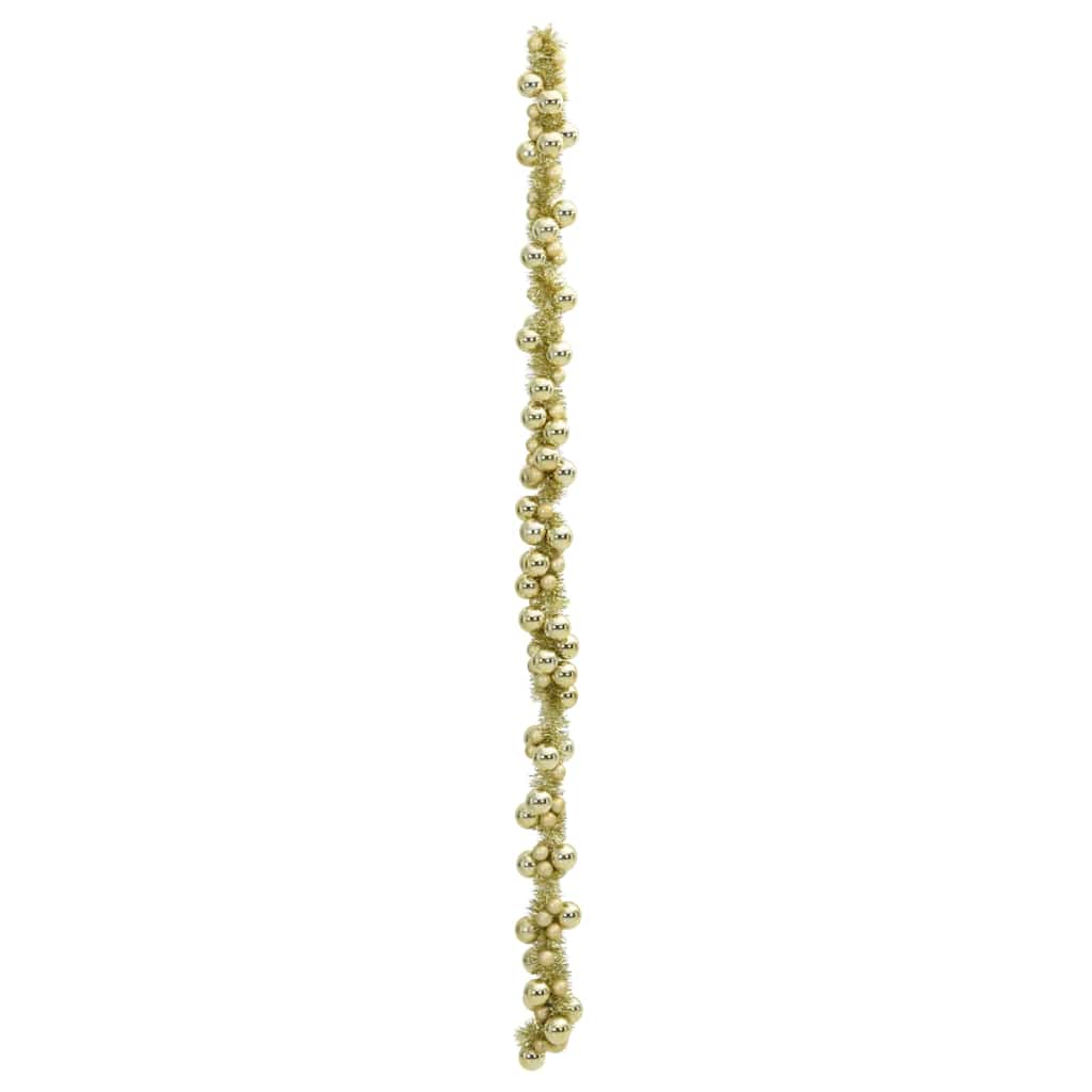 Weihnachtskugelgirlande LEDs Gold 186 cm Polystyrol