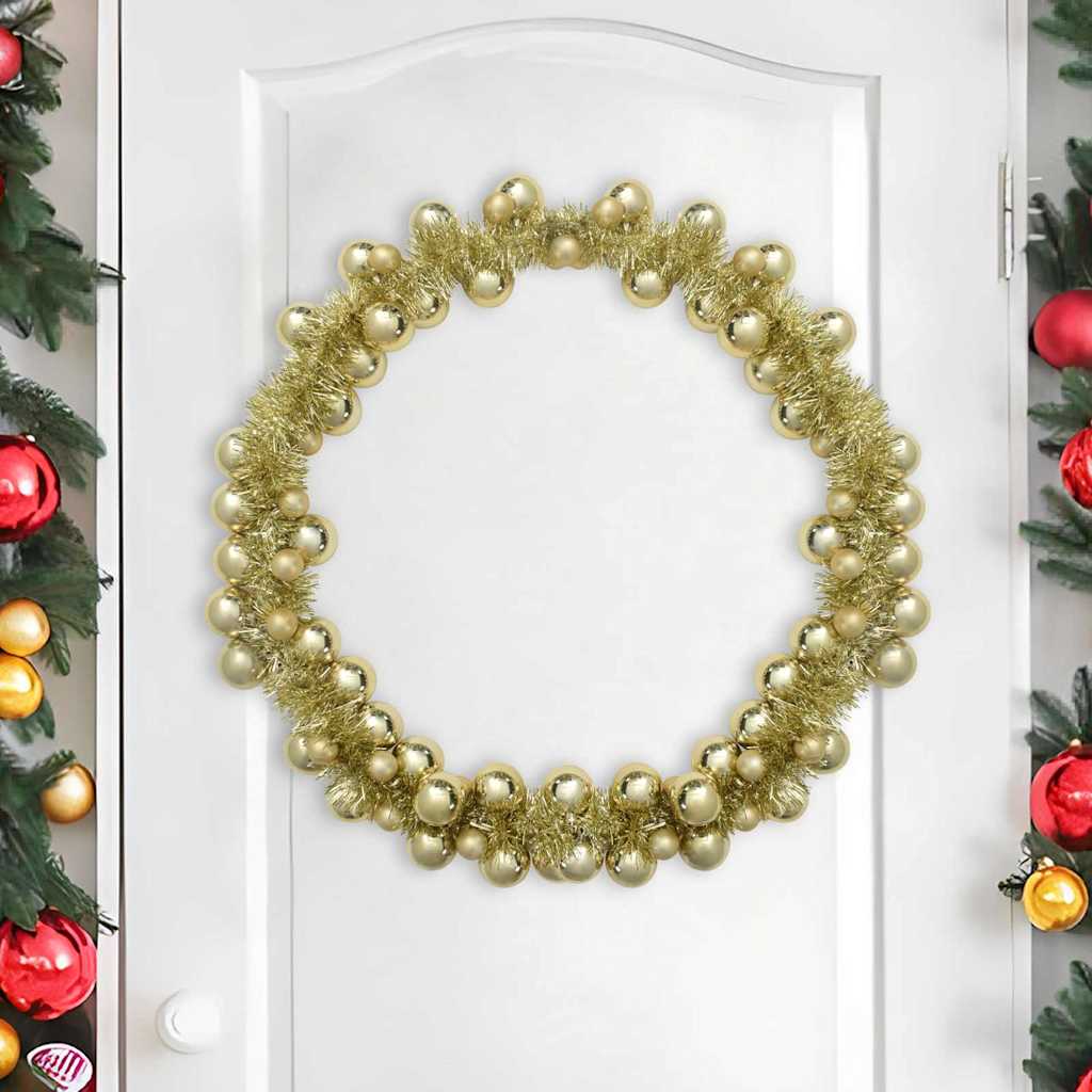 Weihnachtskugelgirlande LEDs Gold 186 cm Polystyrol