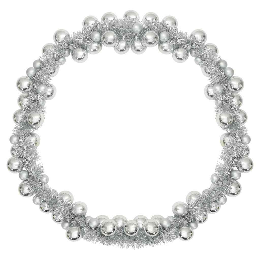 Weihnachtskugelgirlande LEDs Silber 186 cm Polystyrol