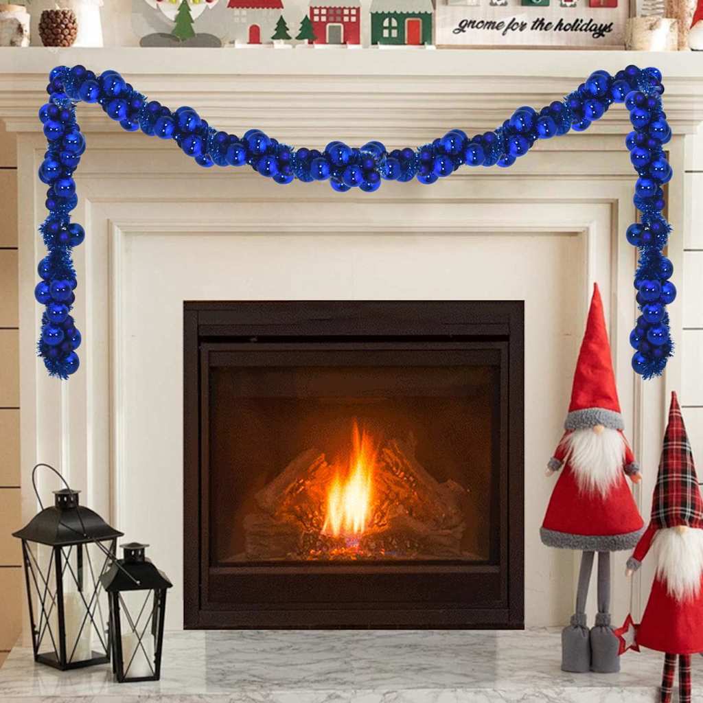 Weihnachtskugelgirlande LEDs Blau 186 cm Polystyrol