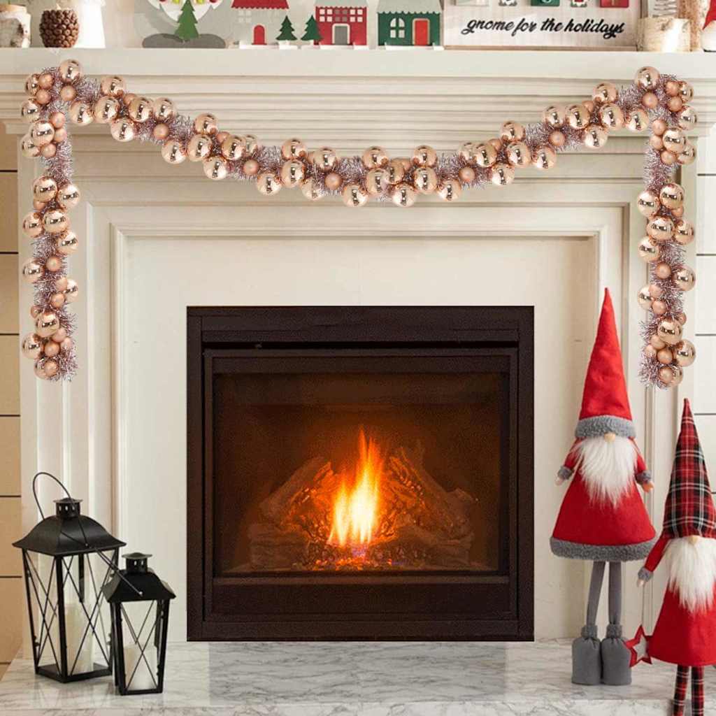 Weihnachtskugelgirlande Roségold 186 cm Polystyrol