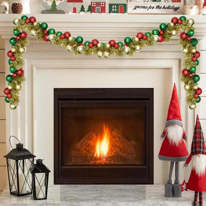 Weihnachtskugelgirlande LEDs Mehrfarbig 186 cm Polystyrol