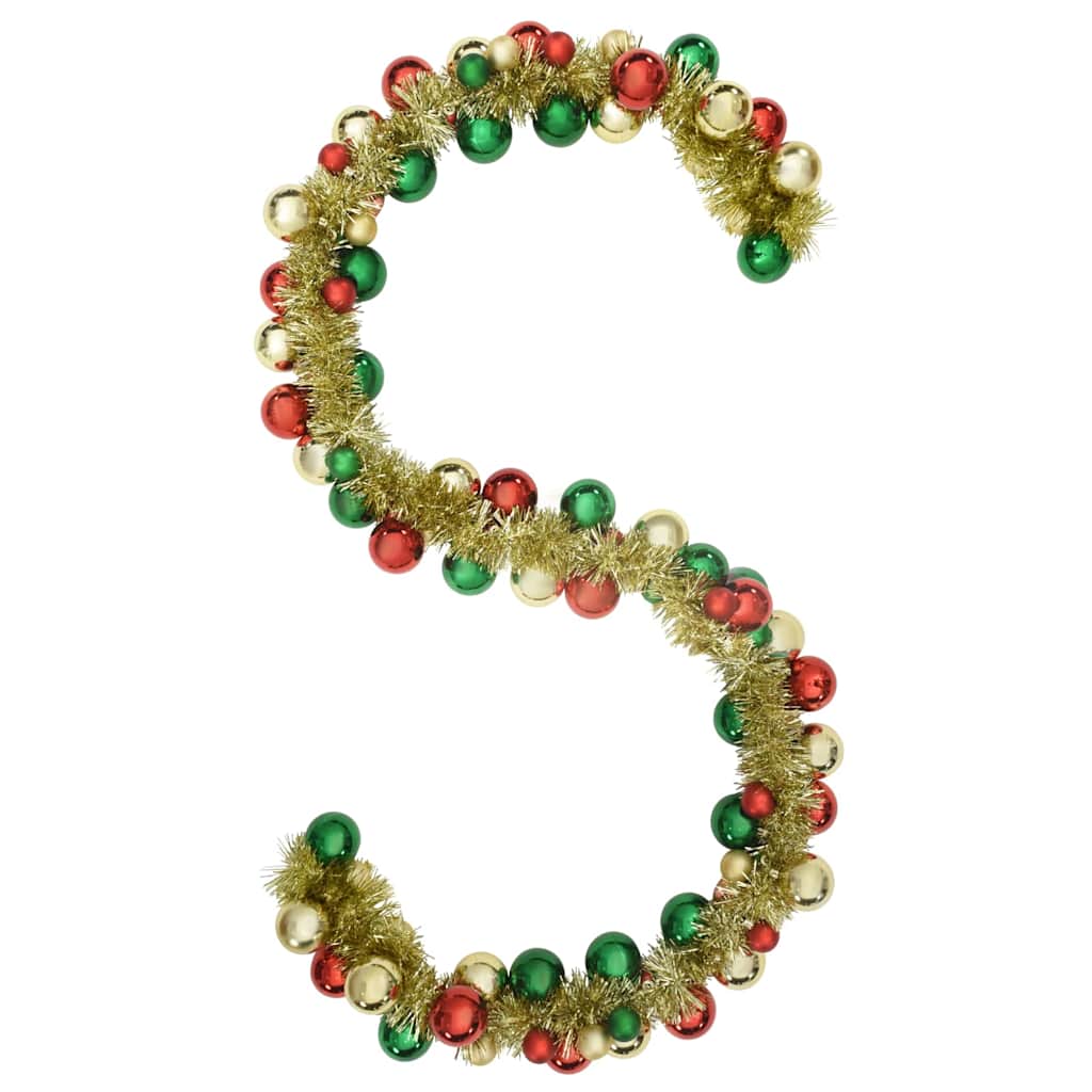 Weihnachtskugelgirlande LEDs Mehrfarbig 186 cm Polystyrol