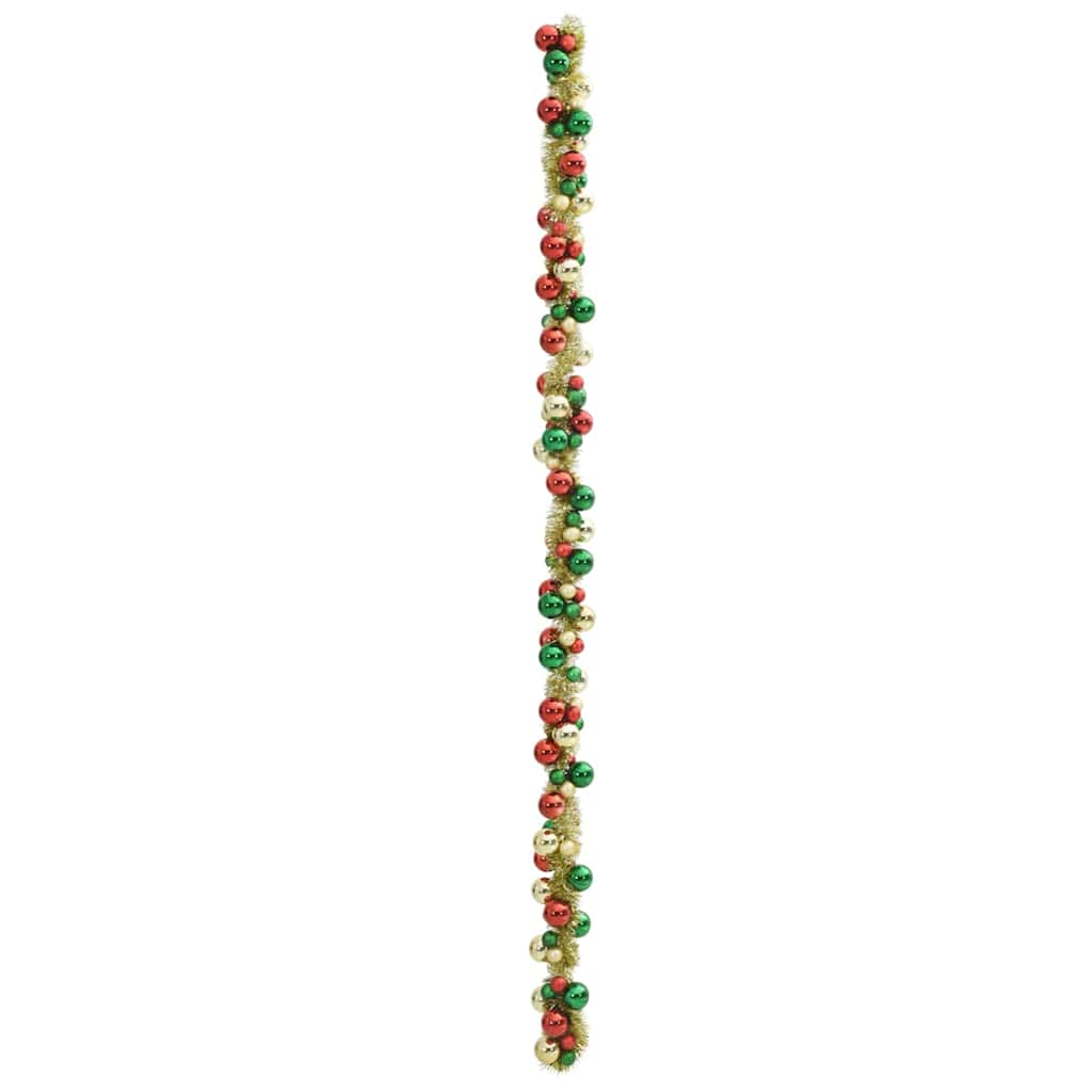 Weihnachtskugelgirlande LEDs Mehrfarbig 186 cm Polystyrol