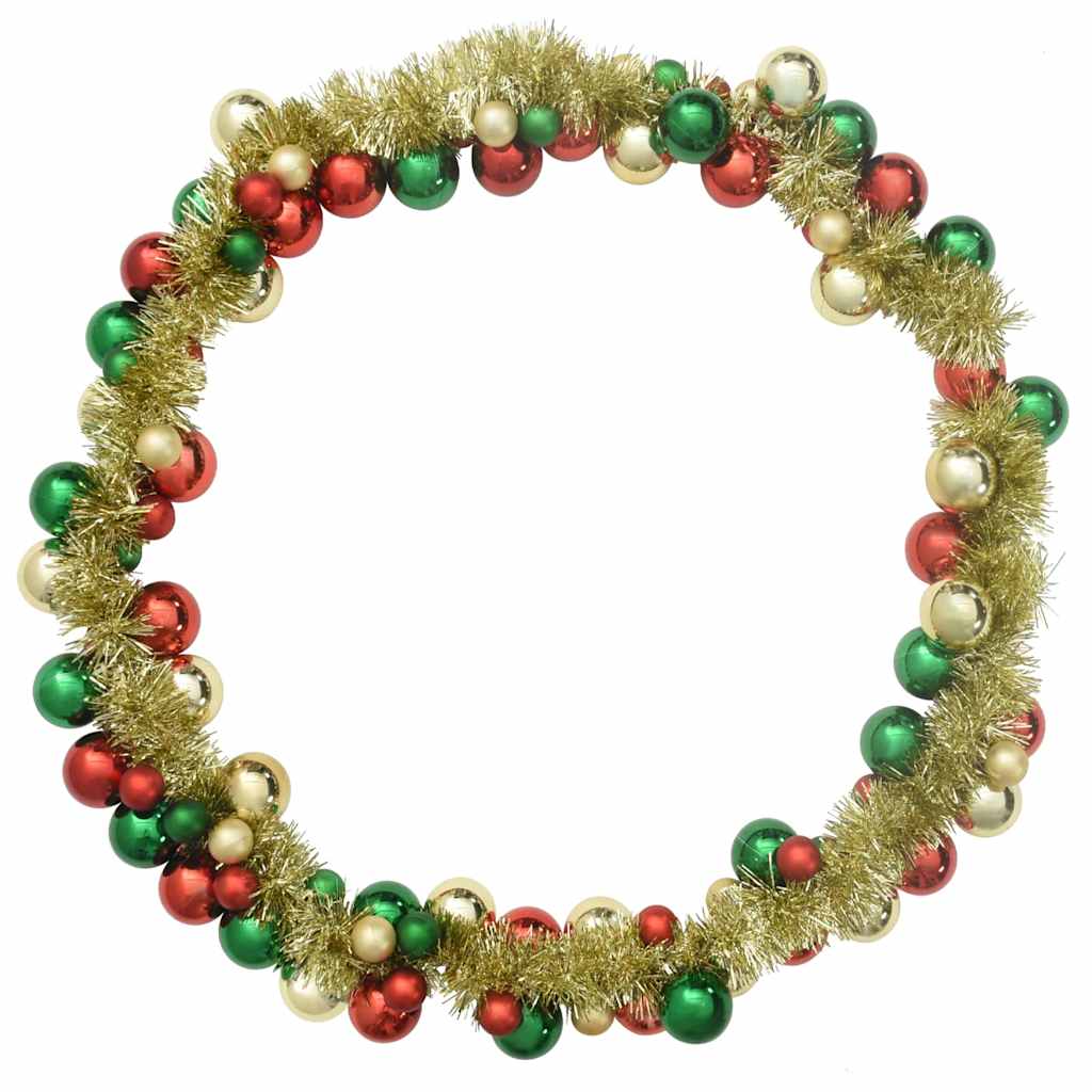 Weihnachtskugelgirlande LEDs Mehrfarbig 186 cm Polystyrol