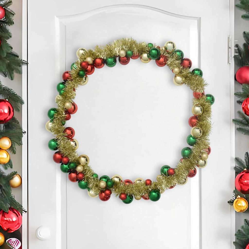 Weihnachtskugelgirlande LEDs Mehrfarbig 186 cm Polystyrol