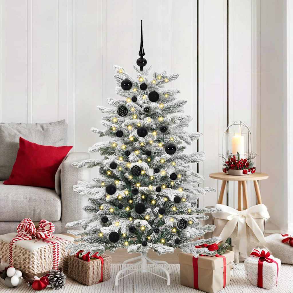 Weihnachtskugel-Set 61 Stk. Schwarz Ø 6 cm Kunststoff 150 LEDs