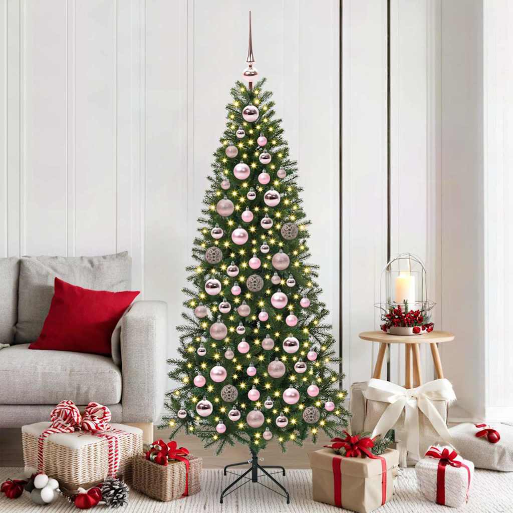 Weihnachtskugel-Set 120 Stk. Rosa Ø 6 cm Kunststoff 300 LEDs