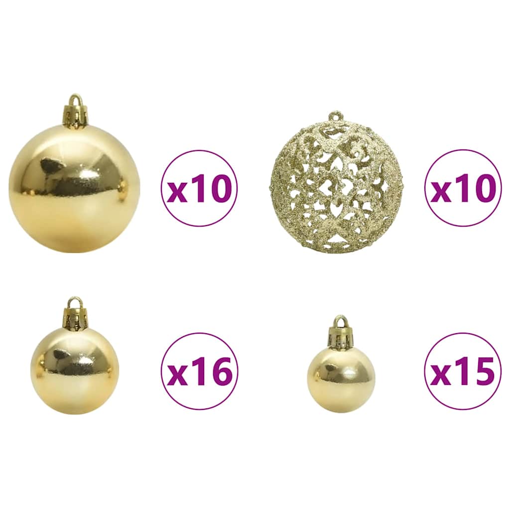 Weihnachtskugel-Set 120 stk. Gold Ø 6 cm Kunststoff 300 LEDs