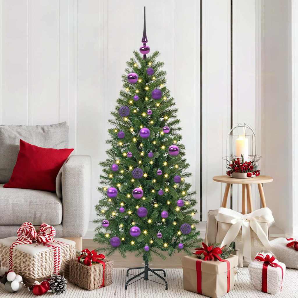 Weihnachtskugel-Set 61 Stk. Lila Ø 6 cm Kunststoff 150 LEDs
