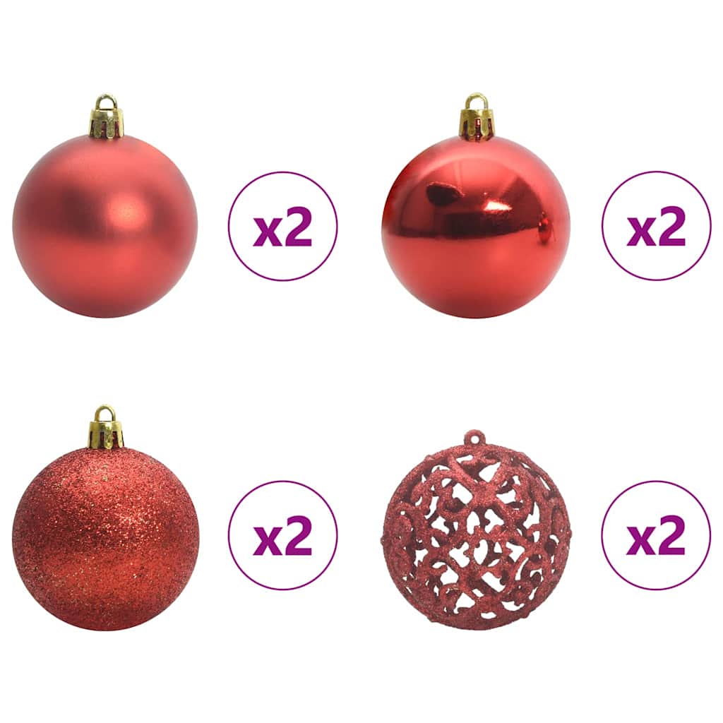 Weihnachtskugel-Set 61 Stk. Mehrfarbig Ø 6 cm Kunststoff