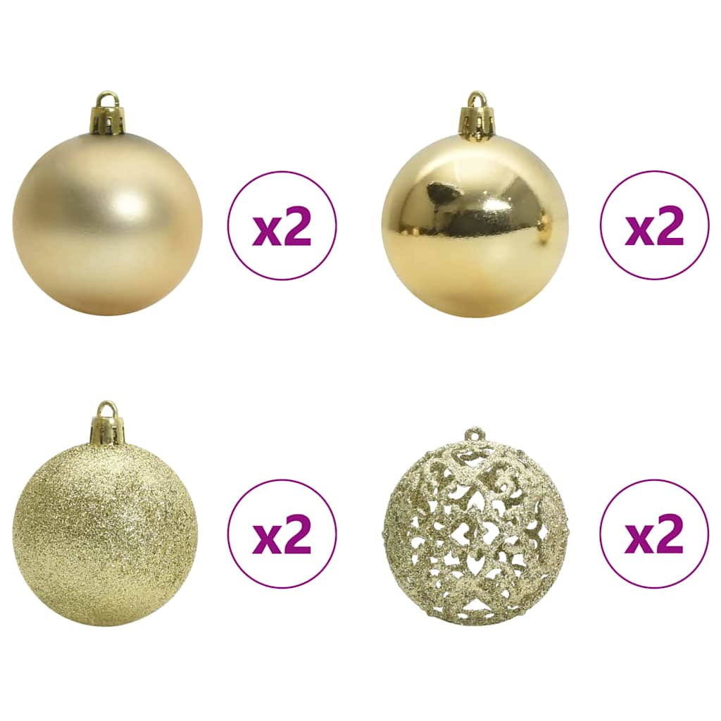 Weihnachtskugel-Set 61 Stk. Mehrfarbig Ø 6 cm Kunststoff
